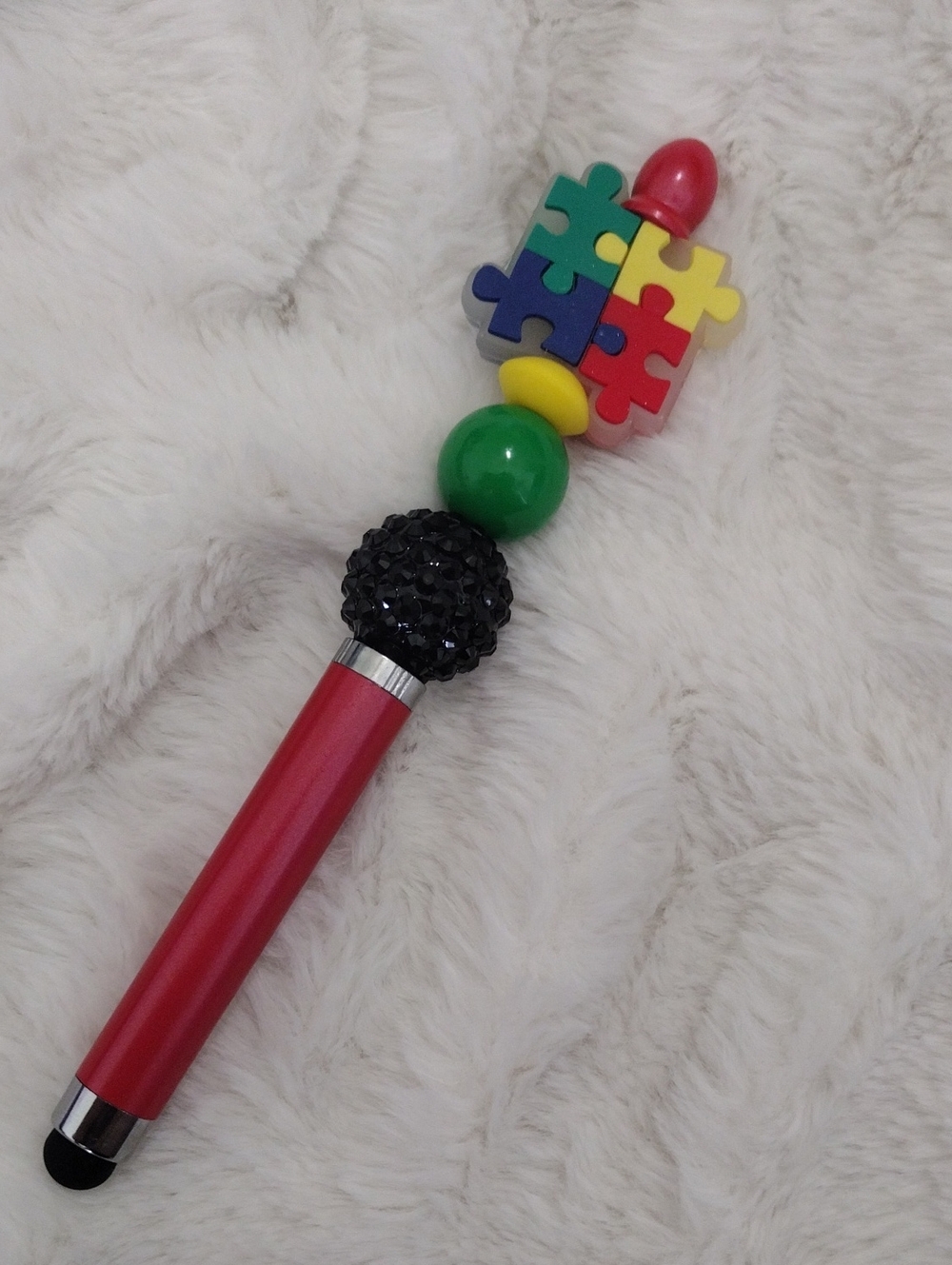 Autism Awareness Beaded Stylus & Pen